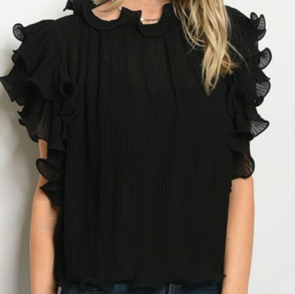 Black Ruffle Top - Picture 9 of 9
